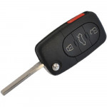 Chave Canivete (Oca) 3 Botões - Perfil Snake Key - C/aloj. p/transponder C/botão panico - Audi A3 06 a 12